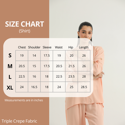 Chanaar- Coral Peach - Triple Crepe fabric- Co-ord Set