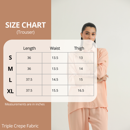 Chanaar- Coral Peach - Triple Crepe fabric- Co-ord Set