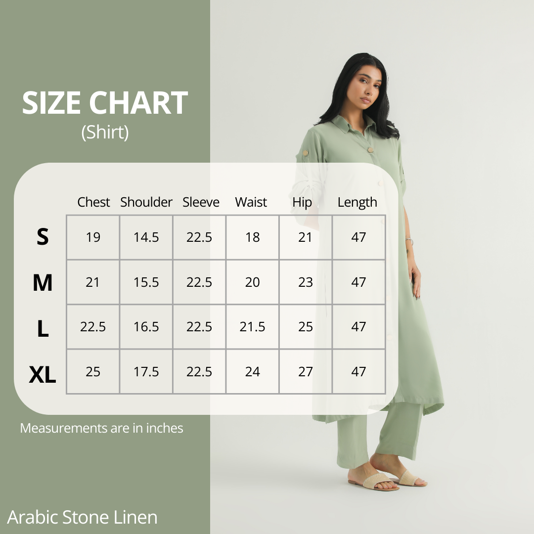 Chanaar - Pistachio Green - Arabic Stone Linen -  Co-ord Set