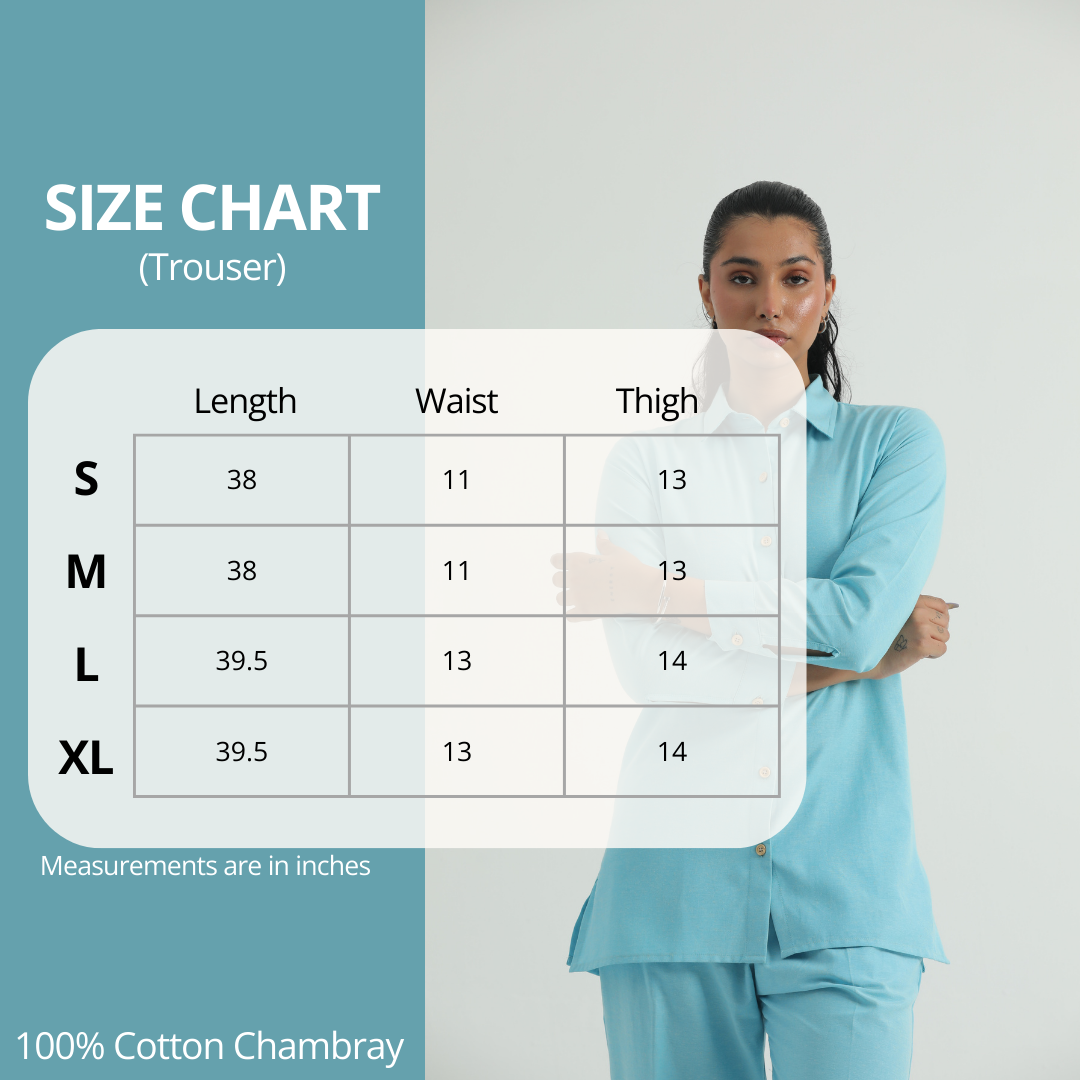 Chanaar – Arctic Blue- Plain Weave 100% Cotton Chambray - Co-ord Sets