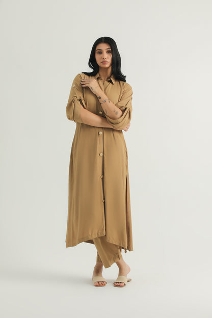 Chanaar - Toffee Caramel - Arabic Stone Linen -  Co-ord Set