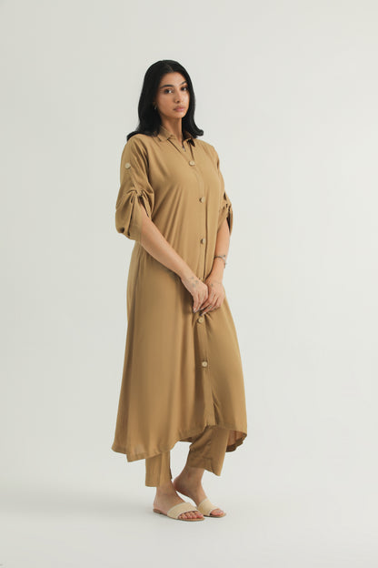 Chanaar - Toffee Caramel - Arabic Stone Linen -  Co-ord Set