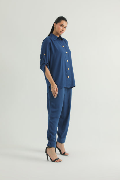 Chanaar- Royal Blue - Triple Crepe fabric- Co-ord Set