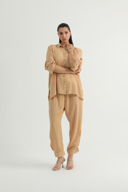 Chanaar- Amber Gold - Triple Crepe fabric- Co-ord Set